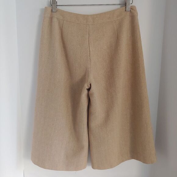 Anthropologie Tabitha Wide Leg Wool Blend Tan Culottes Size 4 - Picture 2 of 6